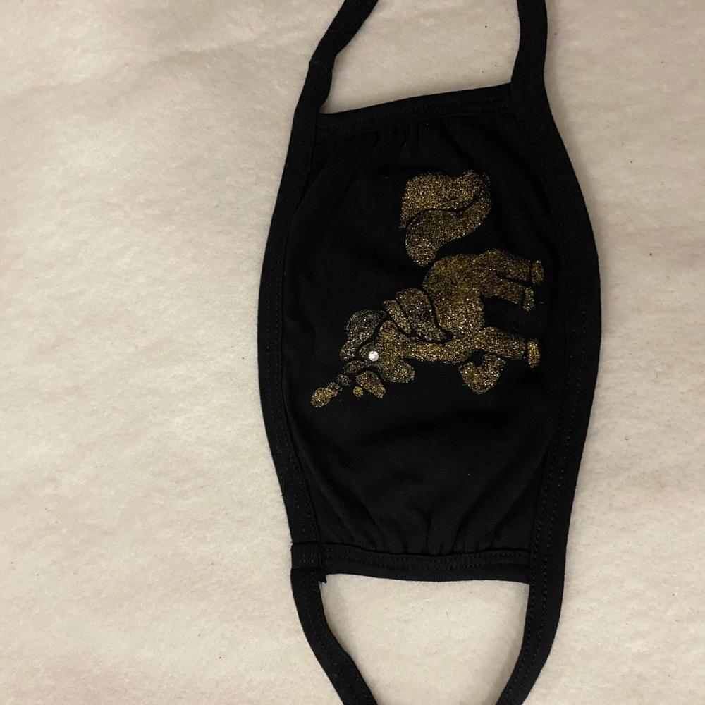 Gold Unicorn Face Mask